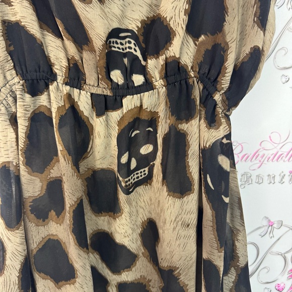 Cur Moda dress Leopard Print skulls cheetah animal print Mini Dress y2k - Picture 7 of 10